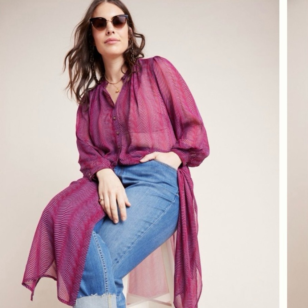 Anthropologie Maeve Imogen Sheer Tunic